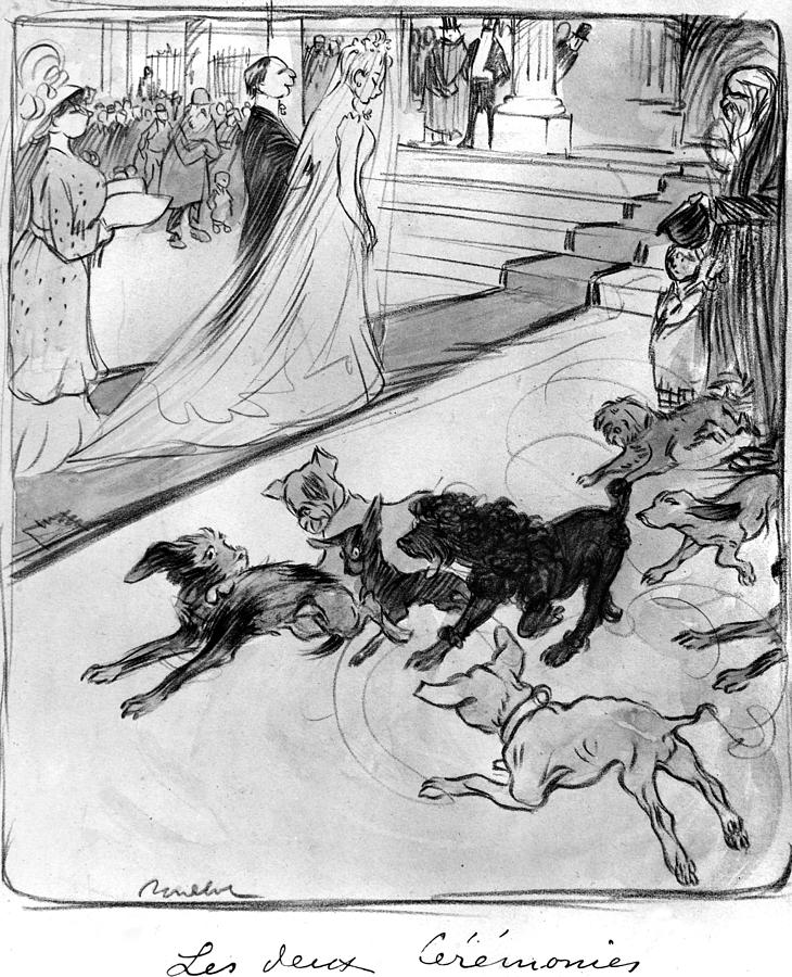 Poulbot Wedding Scene Drawing by Granger