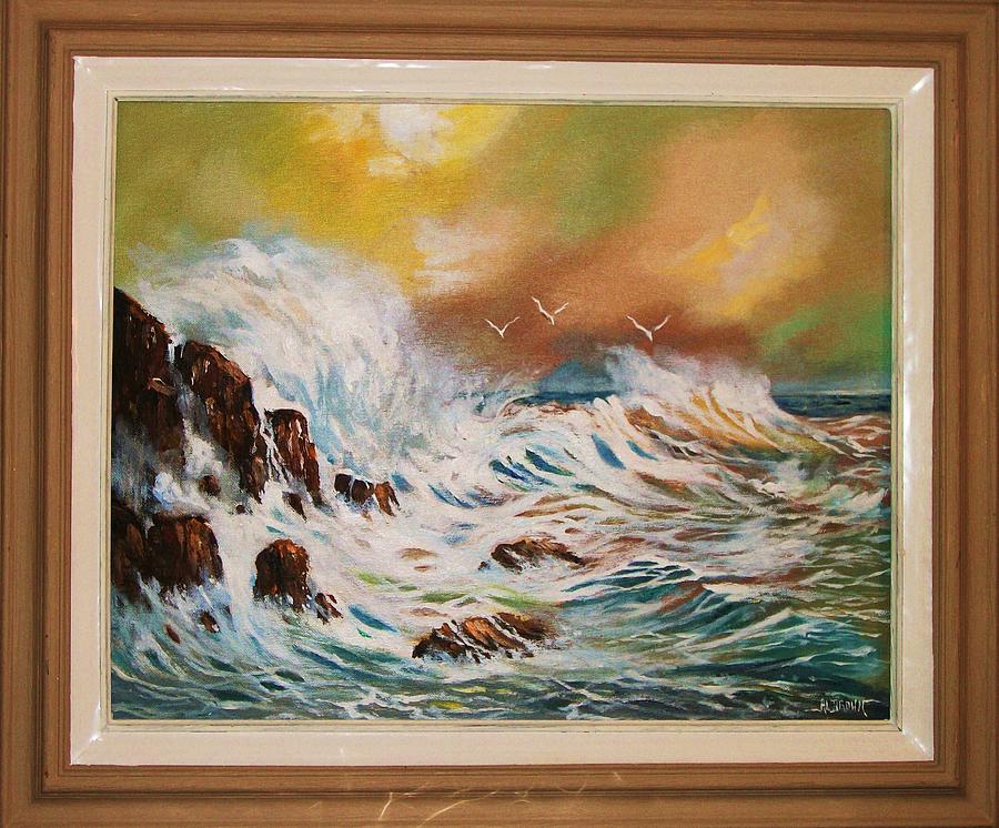 Pounding Surf Painting by Al Brown