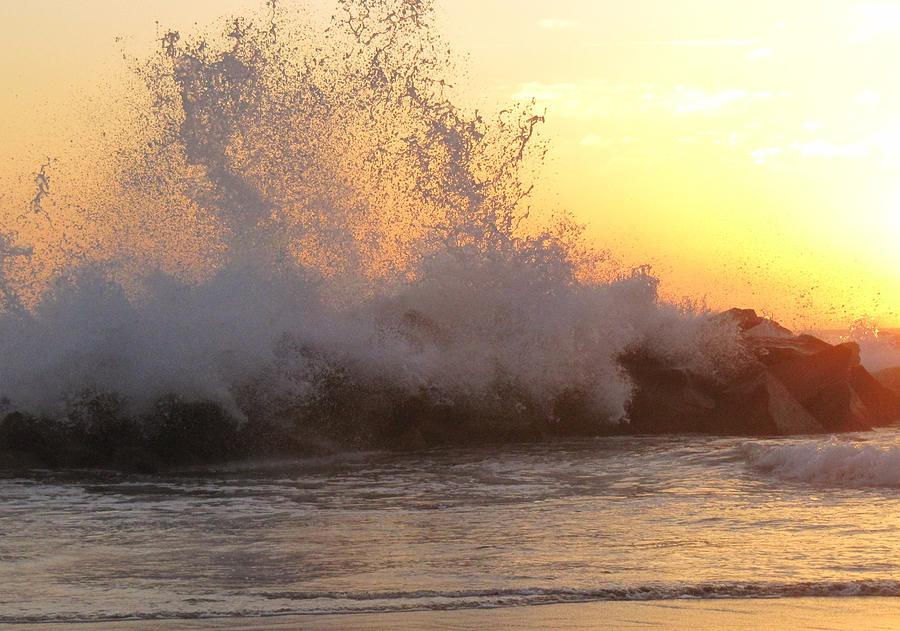Pounding Waves At Sunset Photograph By Sandy Ramsey Fine Art America