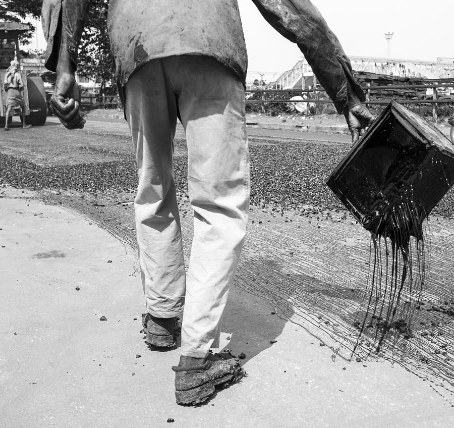 Pouring Asphalt Oil Photograph by Sonny Marcyan
