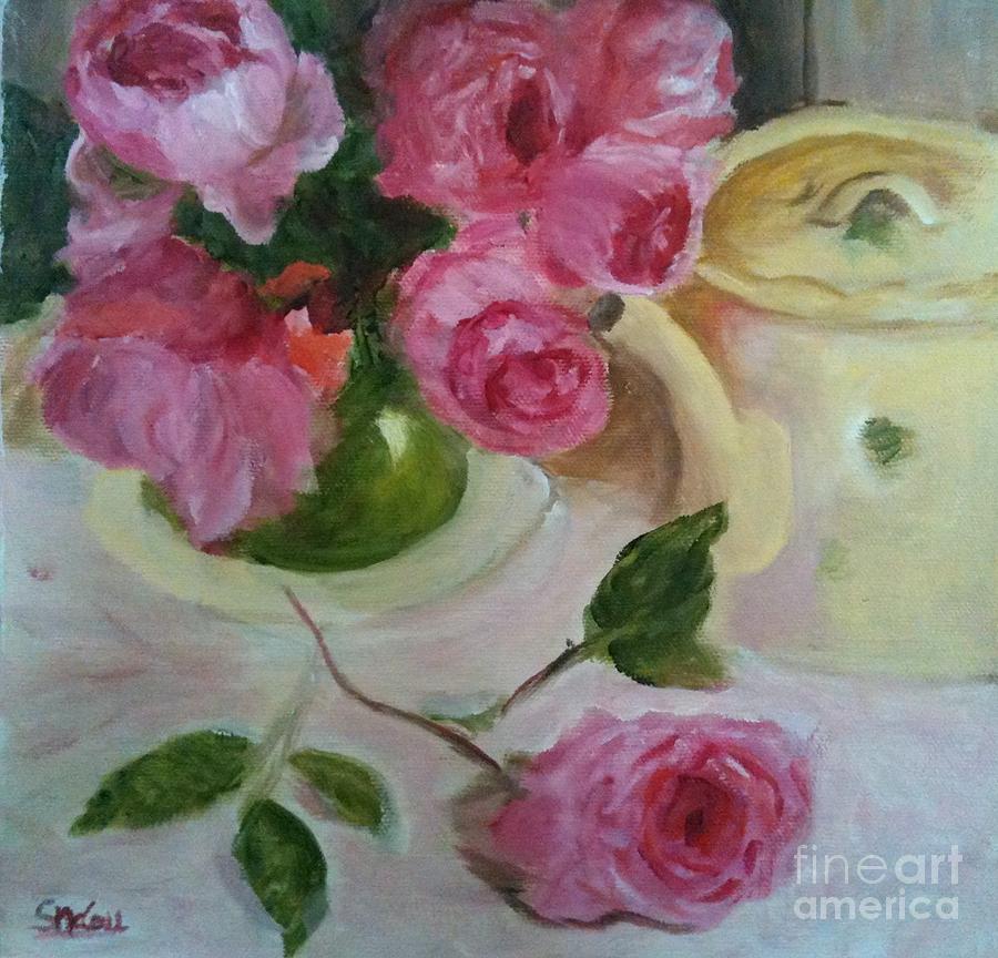 Rose Painting - Pouring Roses on Mothers Day by Sherrill McCall