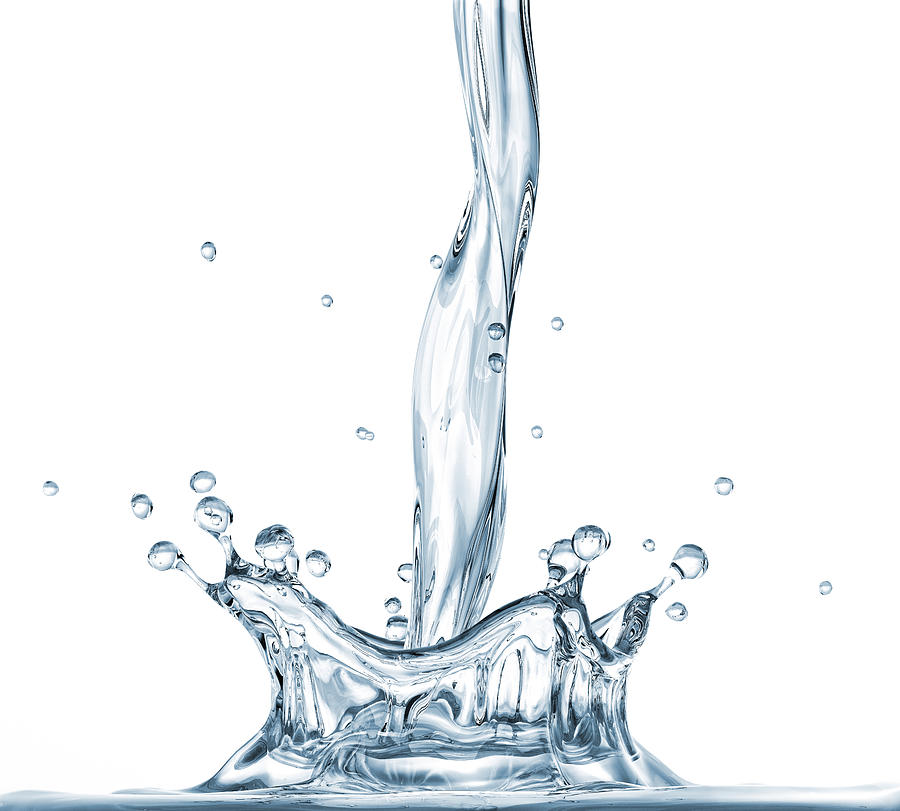Pouring water with crown splash, illustration Drawing by Leonello Calvetti/science Photo Library