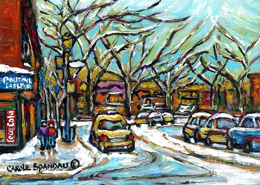 Poutine Lafleur Verdun Winter City Scenes Montreal Art