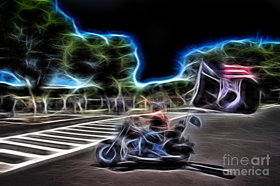 Abstract Photograph - POW Biker Abstract by Tom Gari Gallery-Three-Photography