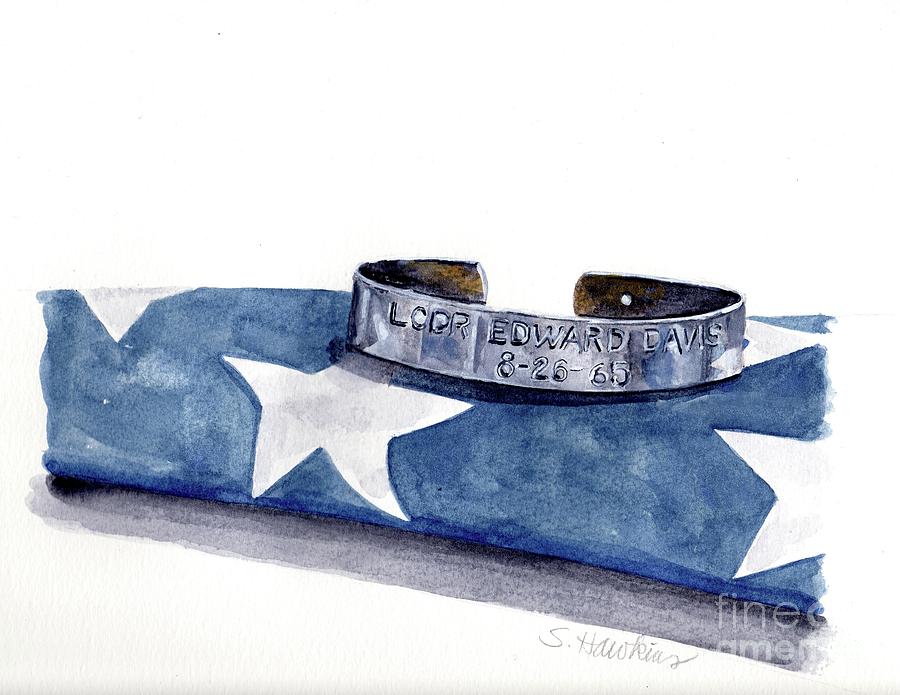 Flag Painting - P.O.W. Bracelet with Flag by Sheryl Heatherly Hawkins