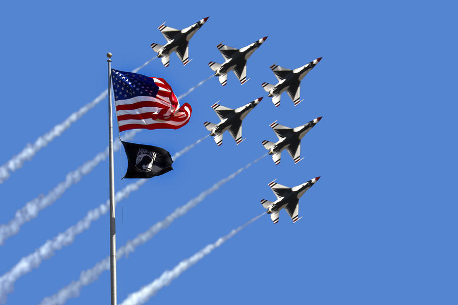 POW / MIA Flag w/ Thunderbirds Photograph by Gravityx9 Designs