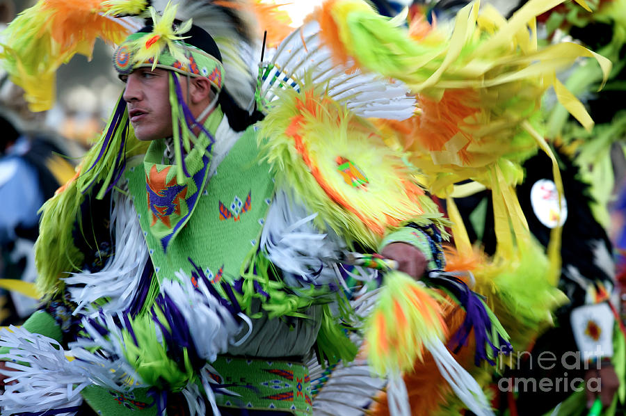 Feather Photograph - Pow Wow Dancer by Chris Brewington Photography LLC