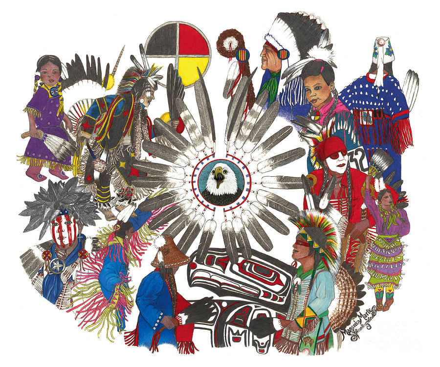 Pow Wow Honoring Drawing by Magenta Marie Spinningwind Fine Art America
