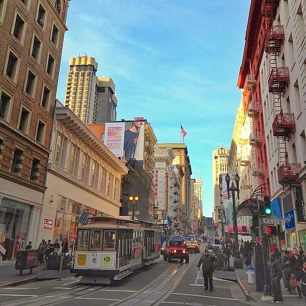 Car Photograph - Powell Street, Downtown San Francisco by Karen Winokan