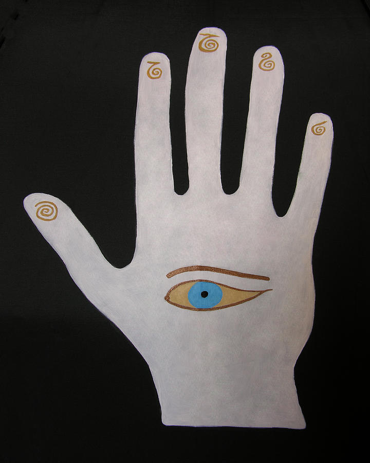 Hamsa Painting - Power Chi Hand by Elle Nicolai