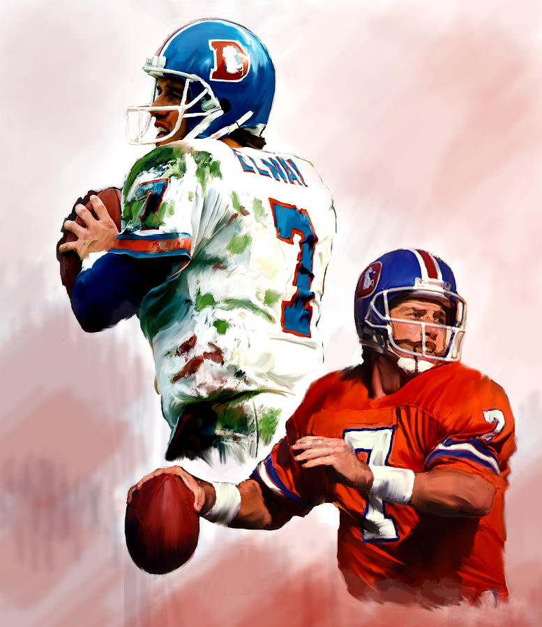 Denver Broncos Painting - John Elway Power Force by Iconic Images Art Gallery David Pucciarelli Denver Broncos Painting - John Elway Power Force by Iconic Images Art Gallery David Pucciarelli