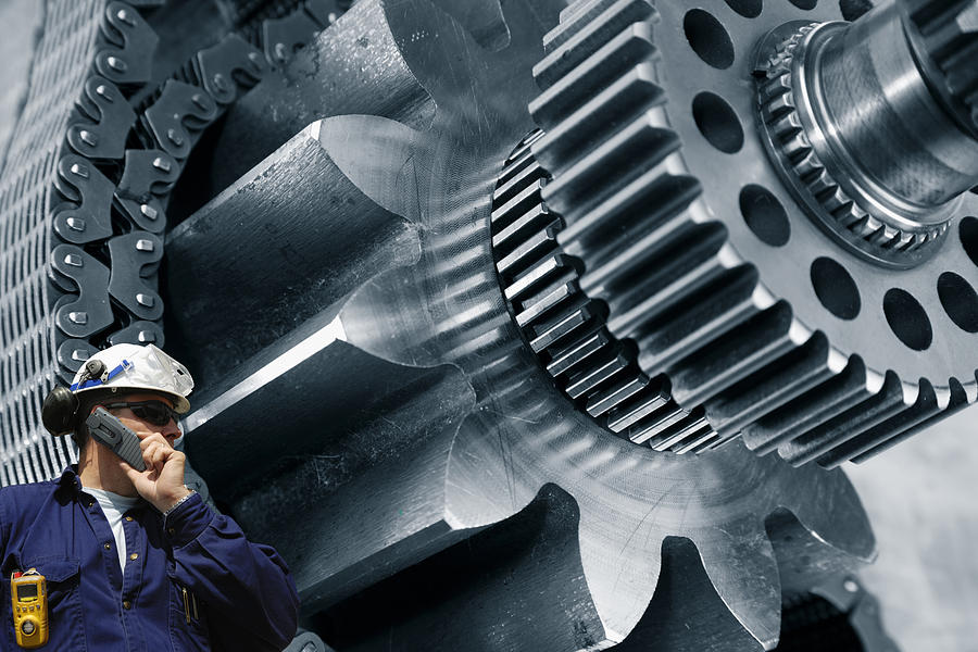 Engineer Photograph - Power Gears And Cogs Machinery by Christian Lagereek