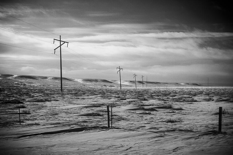 Mountain Photograph - Power Line Horizon by Paul Bartoszek