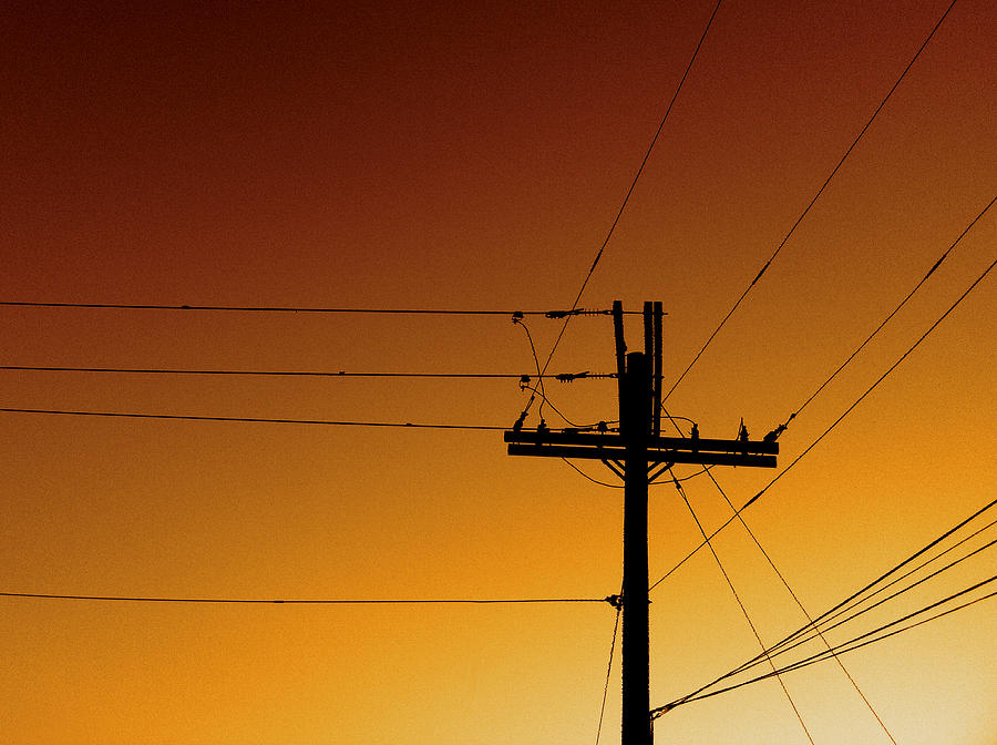 Power Lines Photograph - Power Line Sunset by Don Spenner