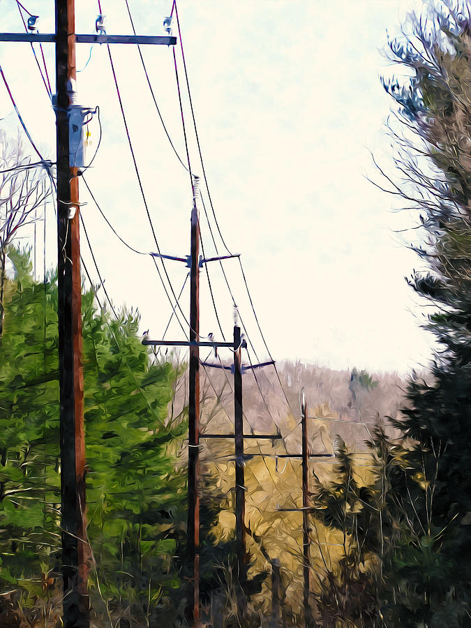 Power lines Painting by Jeelan Clark