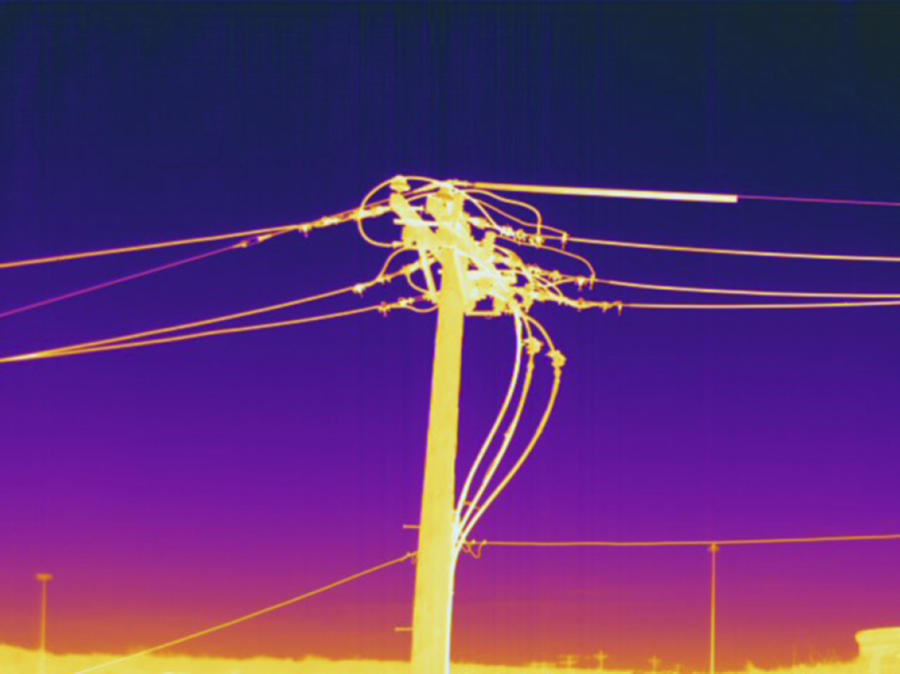 Power Lines, Thermogram Photograph by Science Stock Photography
