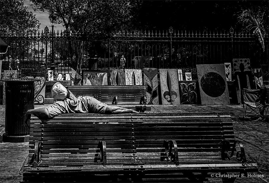 Power Nap - BW Photograph by Christopher Holmes