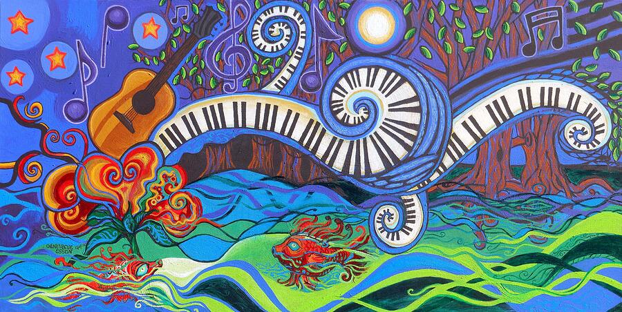Power Of Music II  Painting by Genevieve Esson