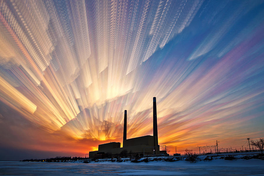 Sunset Photograph - Power Plant by Matt Molloy