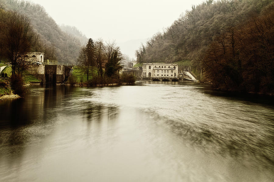 Power Plant on river Photograph by Roberto Pagani