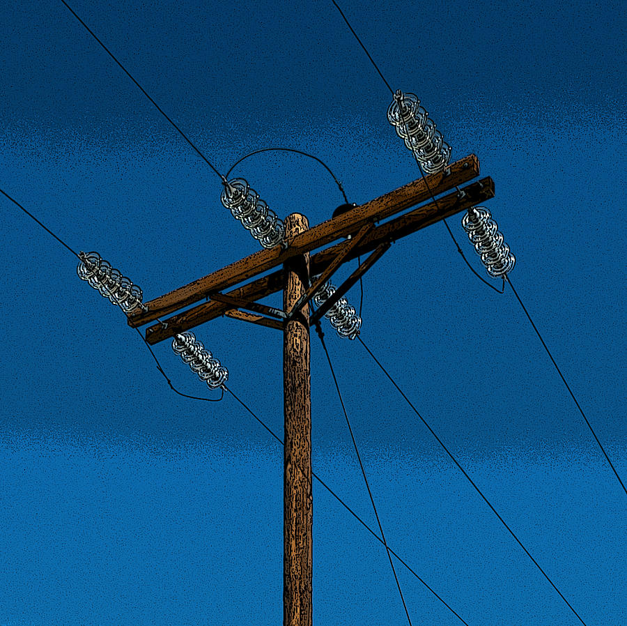 Power Pole and Glass Photograph by Murray Bloom