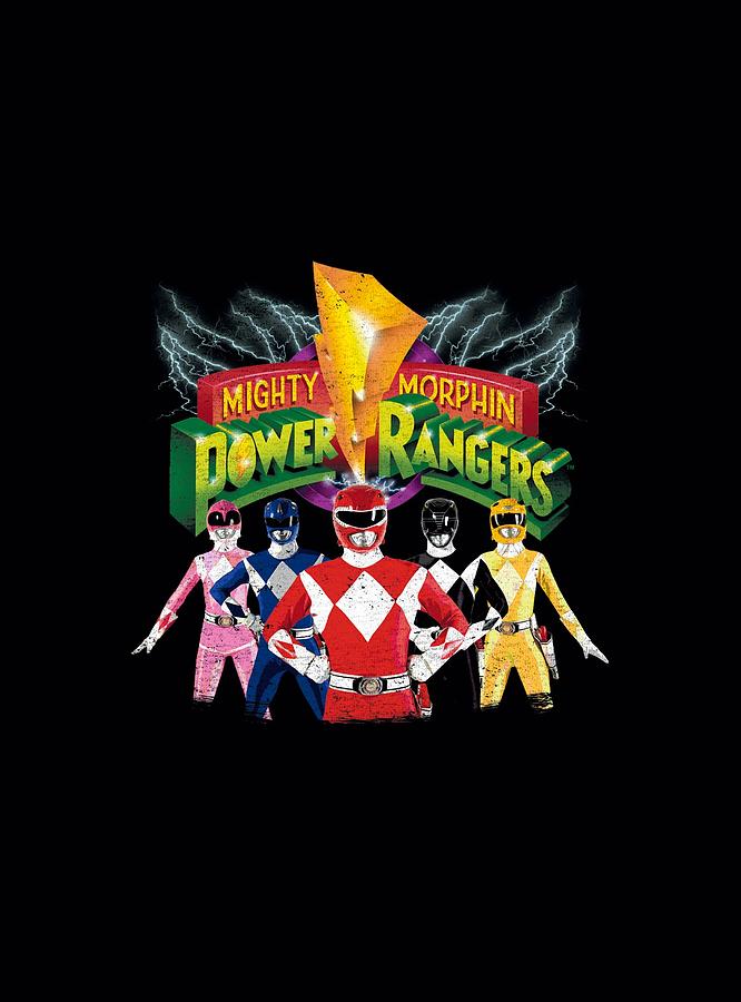 Superhero Digital Art - Power Rangers - Rangers Unite by Brand A
