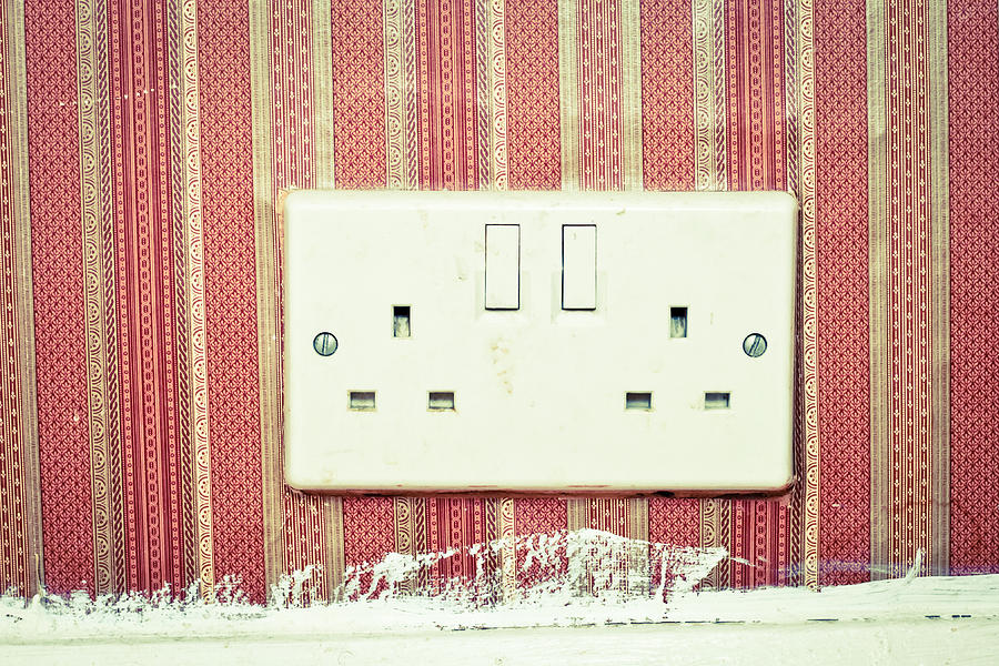 Vintage Photograph - Power socket by Tom Gowanlock