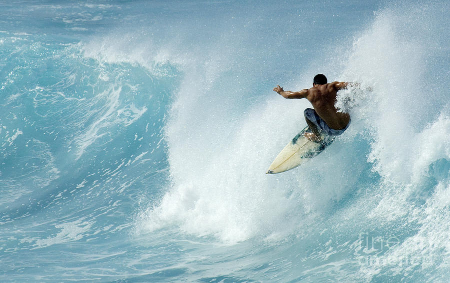 Sports Photograph - Surfing Power Struggle by Bob Christopher