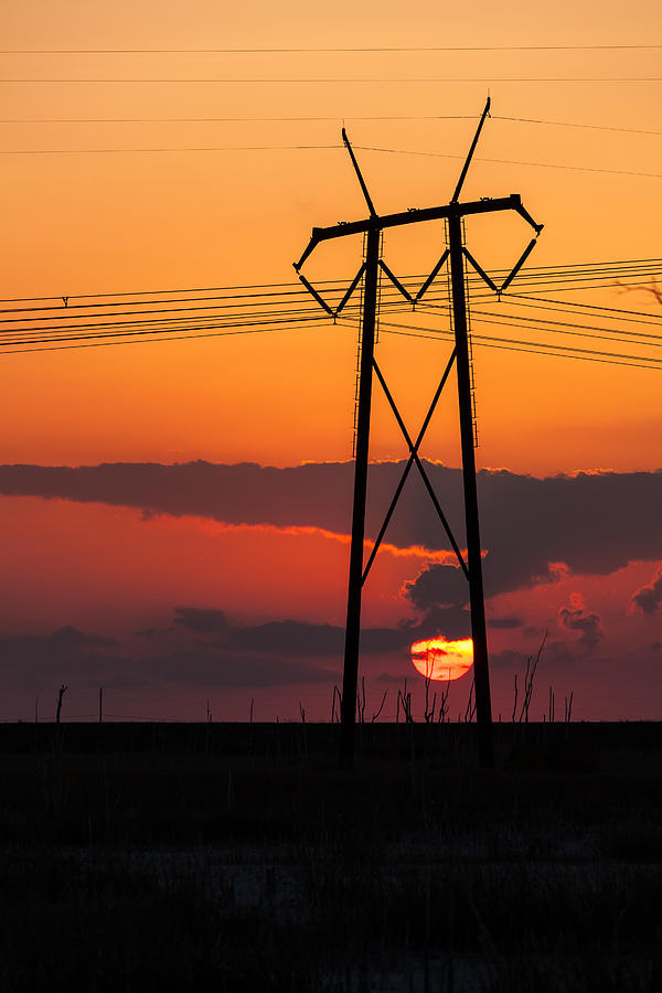 Power Tower With Setting Sun Photograph by Ed Gleichman