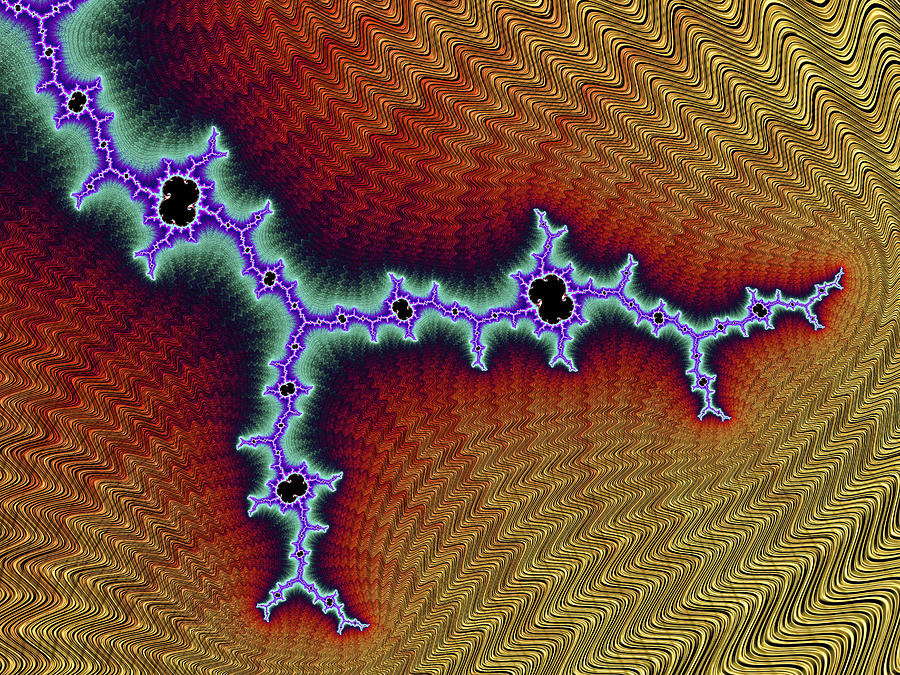 Powerful fractal flash digital art with green purple red and yellow colors Digital Art by Matthias Hauser