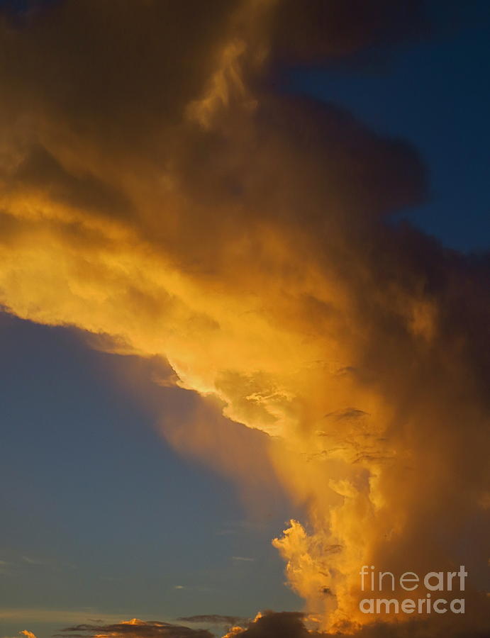 Powerful Golden Sunset Clouds. Photograph by Robert Birkenes