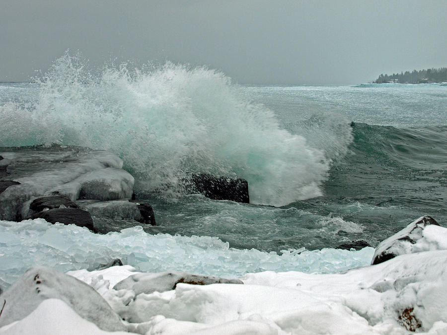 Powerful Winter Surf Photograph by James Peterson
