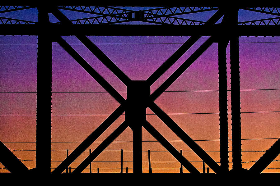 Powerlines and Girders at Sunset Photograph by Robert FERD Frank