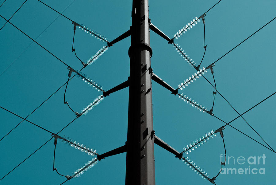Electric Photograph - PowerLinesColdTone-2 by Pittsburgh Photo Company