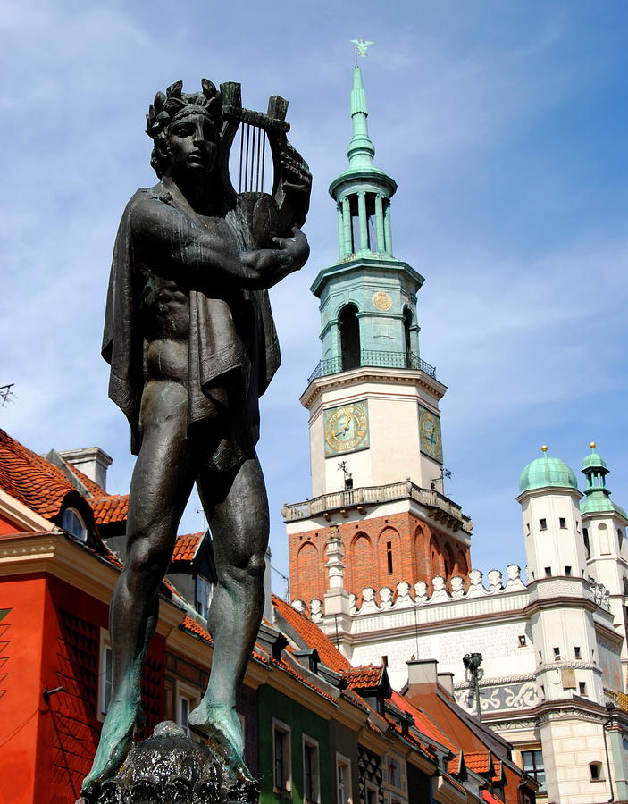 Poznan Town Hall with Sculpture Photograph by Jacqueline M Lewis