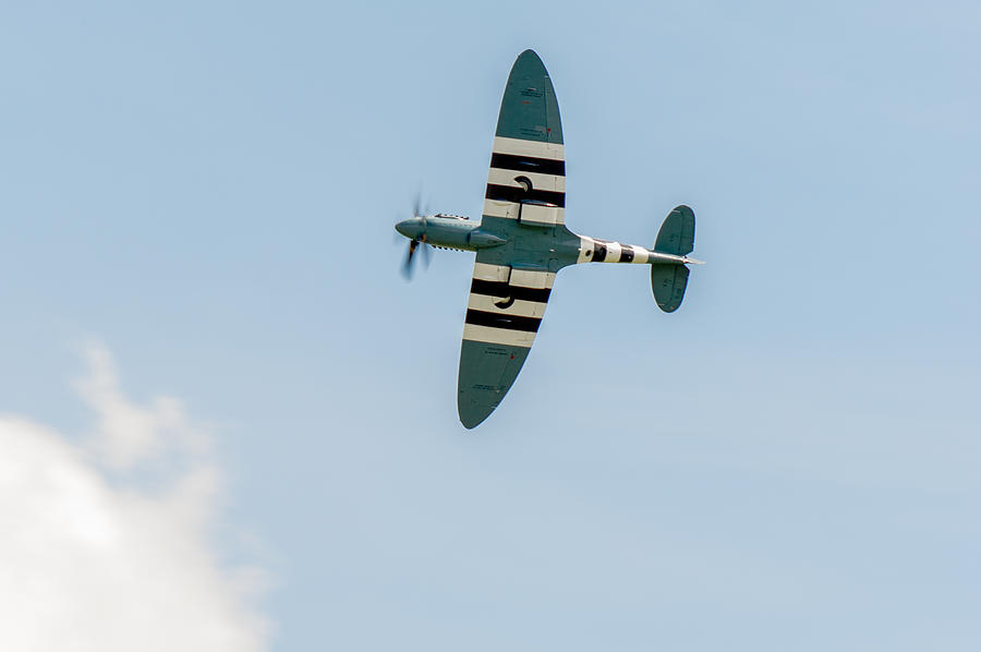 PR Spitfire in D-Day stripes Photograph by Gary Eason