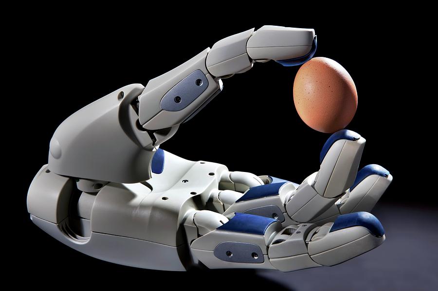 Pr2 Robot Hand Holding An Egg Photograph by Patrick Landmann Pr2 Robot Hand Holding An Egg Photograph by Patrick Landmann