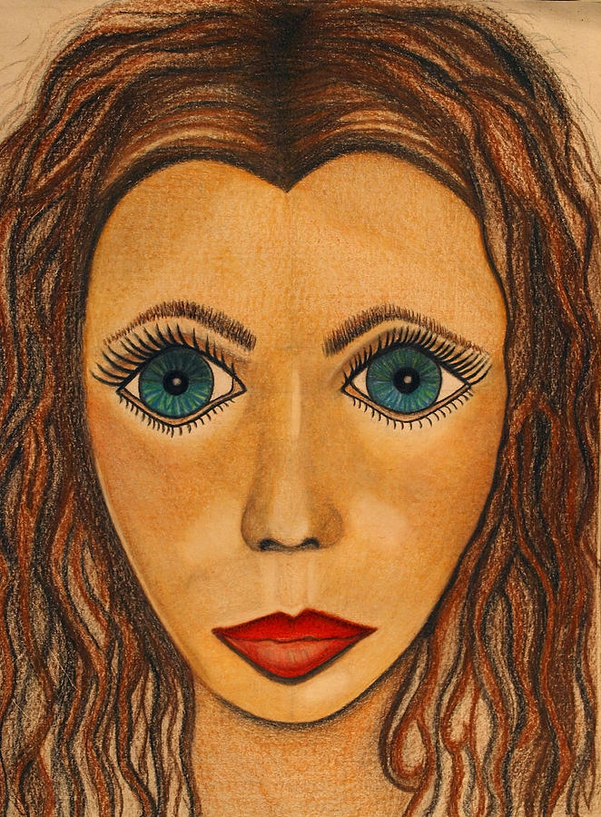 Eyes Drawing - Practice Portrait by Teri Schuster