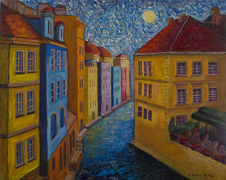 Prague a la VanGogh Painting by Jo-Anne Gazo-McKim