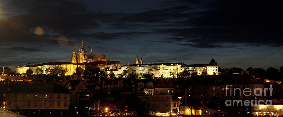 Boat Photograph - Prague Castle at Night by Ivy Ho