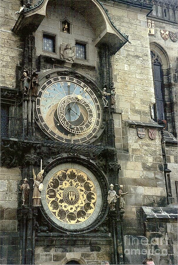 Prague Clock Photograph - Prague Clock by Joan Liffring-Zug Bourret