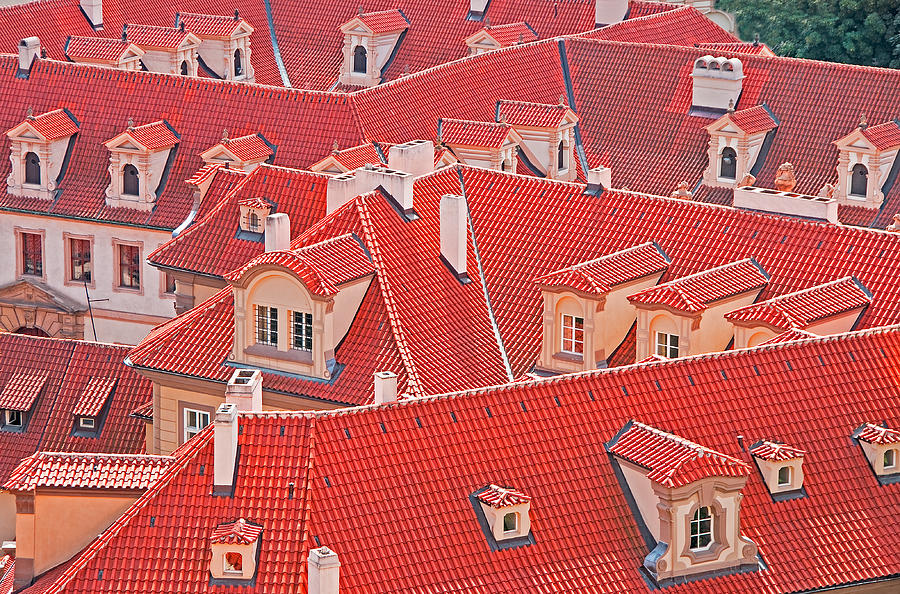 Prague roofs Photograph by Dennis Cox