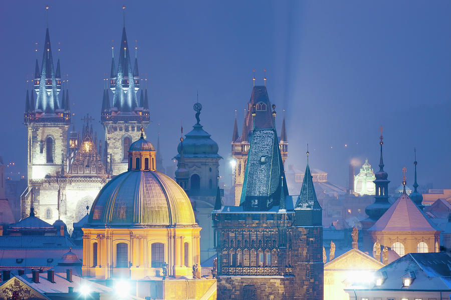 Prague - Spires Of The Old Town Photograph by Frank Chmura Prague - Spires Of The Old Town Photograph by Frank Chmura