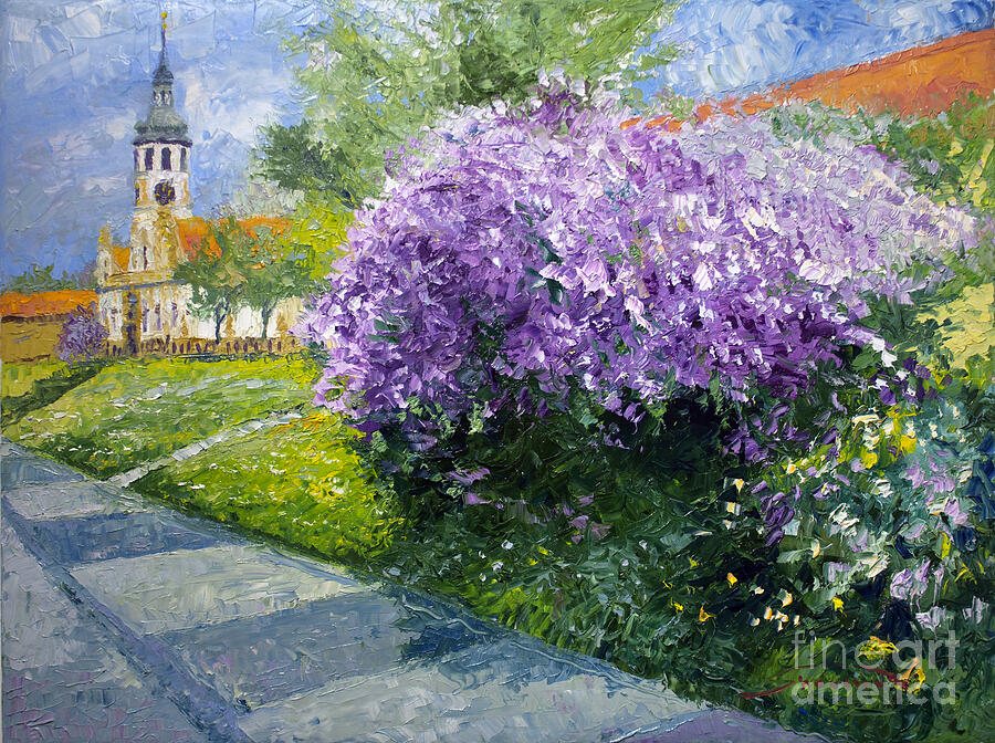 Cityscape Painting - Prague Spring Loreta Lilacs by Yuriy Shevchuk Cityscape Painting - Prague Spring Loreta Lilacs by Yuriy Shevchuk