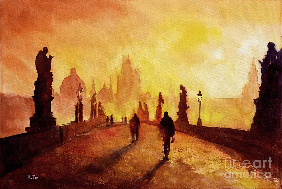 Prague Sunrise Painting by Ryan Fox
