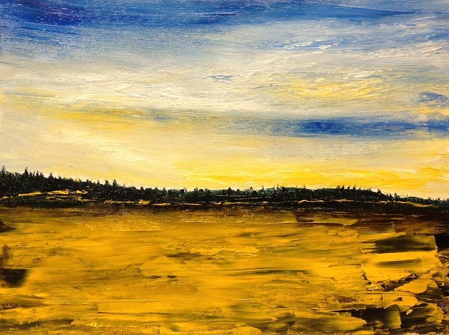 Prairie Field - Early Dusk - October Painting by Desmond Raymond