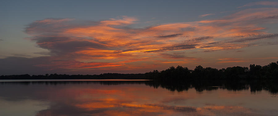 Prairie Lake Sunset One Photograph by David Drew