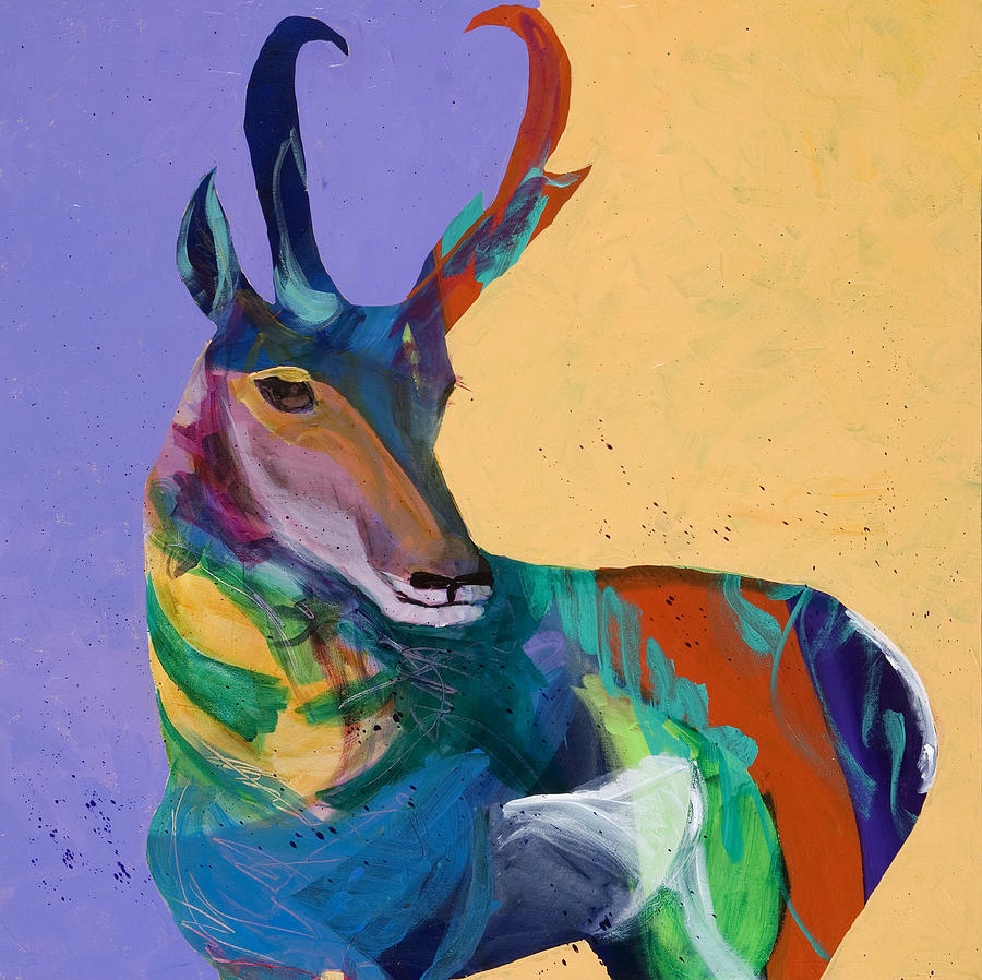 Prairie Pronghorn Painting by Tracy Miller