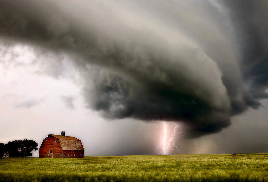 Summer Photograph - Prairie Storm Clouds lightning storm by Mark Duffy