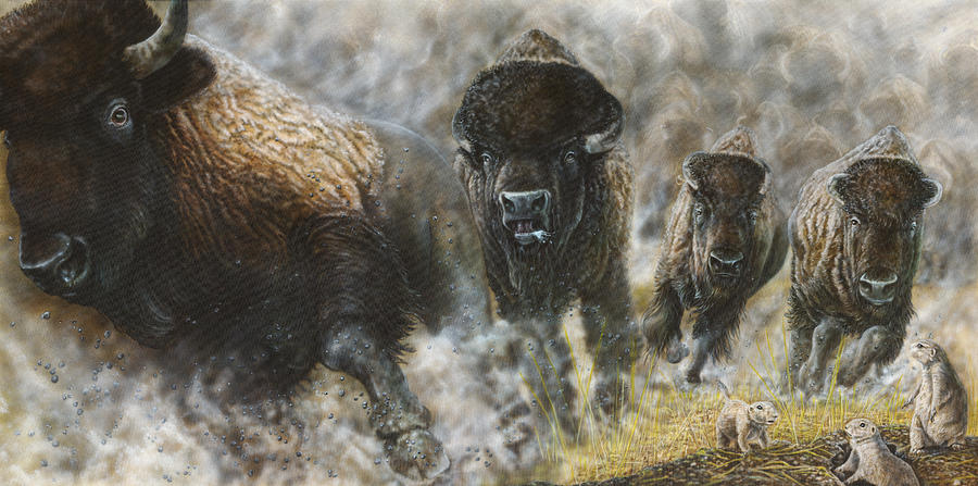 Prairie Thunder II Painting by Wayne Pruse